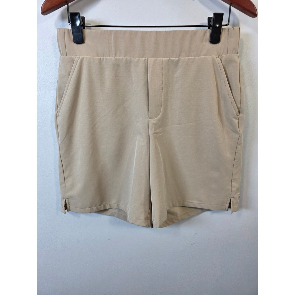 Tek Gear Mens Performance Shorts Tan Khaki Elastic Waist Stretch Size Medium M